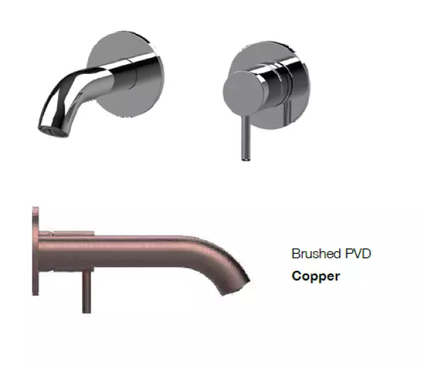 Robineta de amestec pentru chiuveta SB Round incorporabila, cu finisaj din cupru periat PVD de 102 mm.