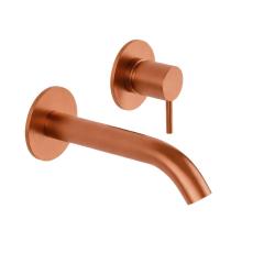 SB Round recessed basin mixer tap in satin finish 316 PVD copper 132mm
