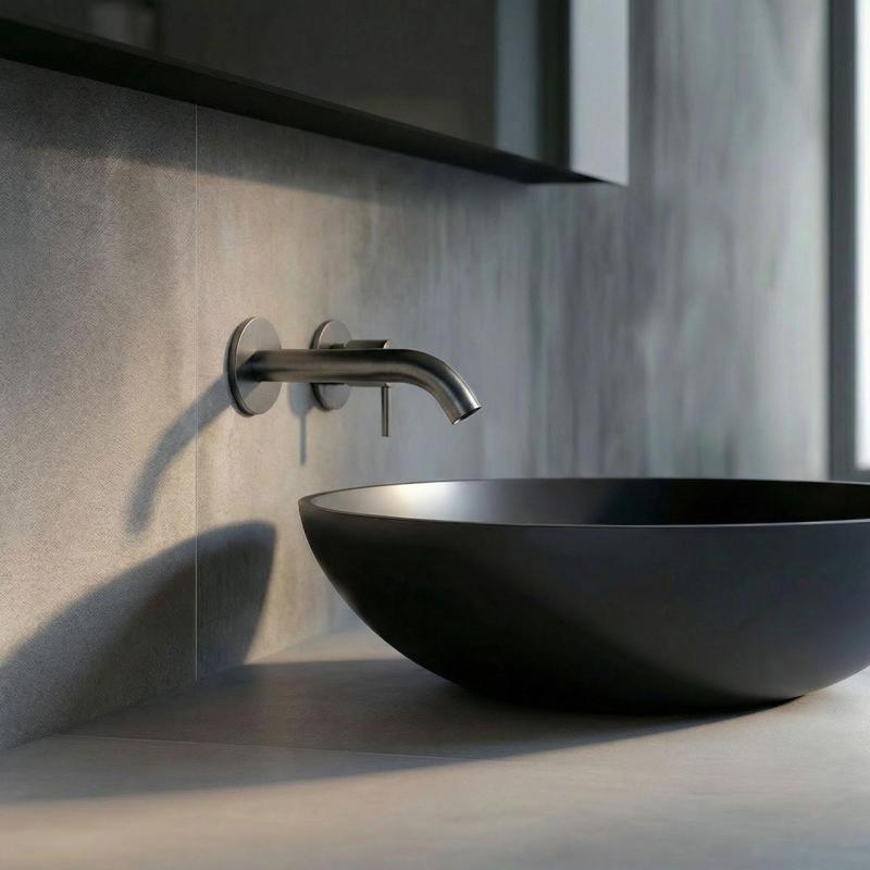 SB Round recessed basin mixer tap Gun Metal  316 PVD 132mm