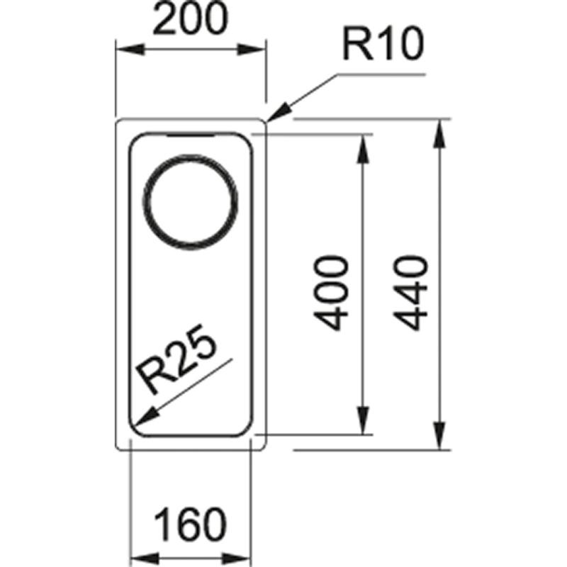Franke Mythos MYX 110.16 chiuvetă mică din oțel inoxidabil 16x40cm subblat 122.0638.196
