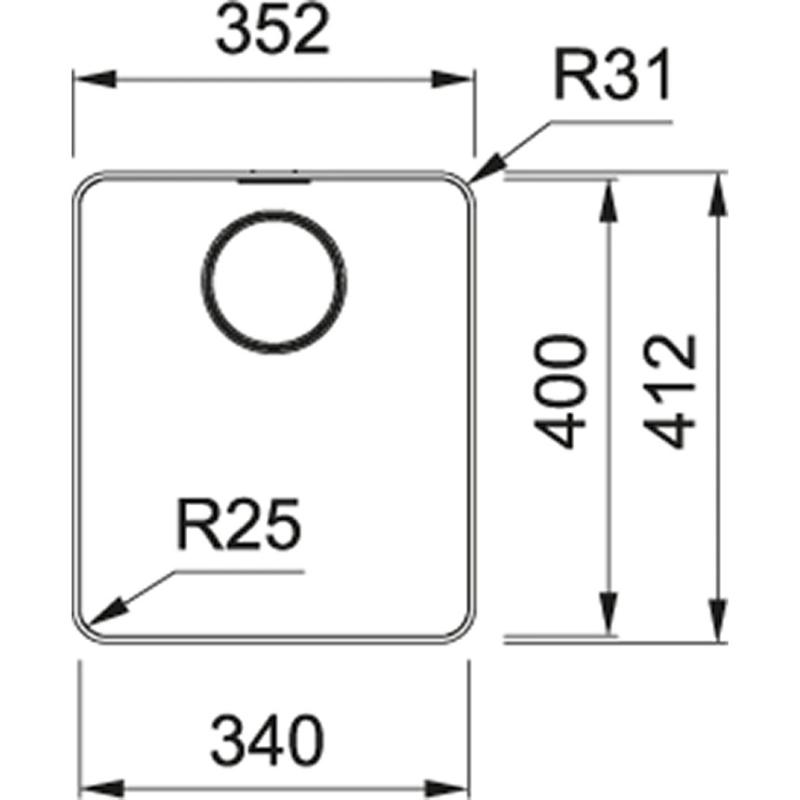 Franke Mythos MYX 210.34 chiuvetă din oțel inoxidabil 34x40cm la nivel 127.0638.274