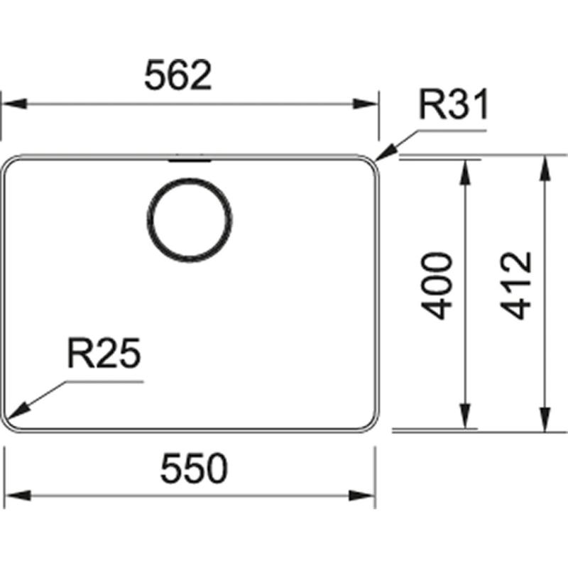 Franke Mythos MYX 210.55 chiuvetă din oțel inoxidabil 55x40cm montaj la suprafață 127.0638.277