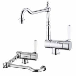 PB Robinet de bucătărie Vintage nostalgic robinet de fereastră pliabil în jos crom 1208953755