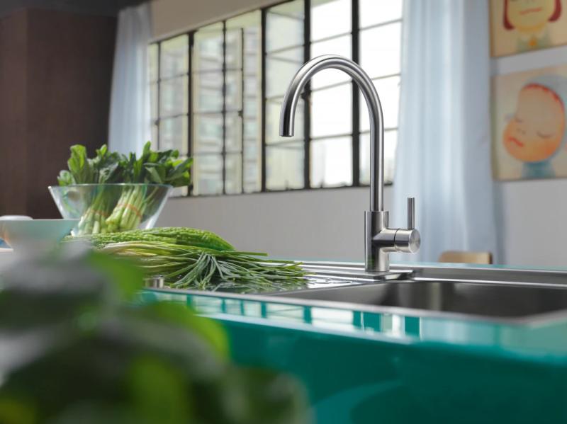 Franke Robinet de bucătărie  Eos Neo cu duză pivotantă total din oțel inoxidabil 115.0590.044