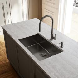 Franke Robinet de bucătărie Eos Neo cu duză și pulverizator extractibil finisaj PVD gun metal 115.0628.256