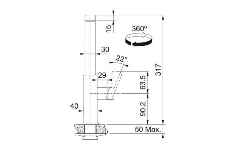 Franke Robinet de bucătărie negru periat Mythos cu duză pivotantă 115.0550.441