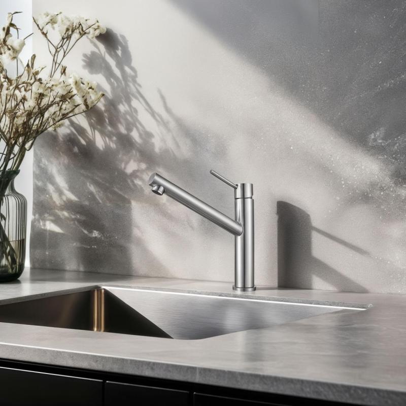 Franke Robinetade bucătărie înalt Orbit din oțel inoxidabil masiv cu duză pivotantă inox 115.0600.928