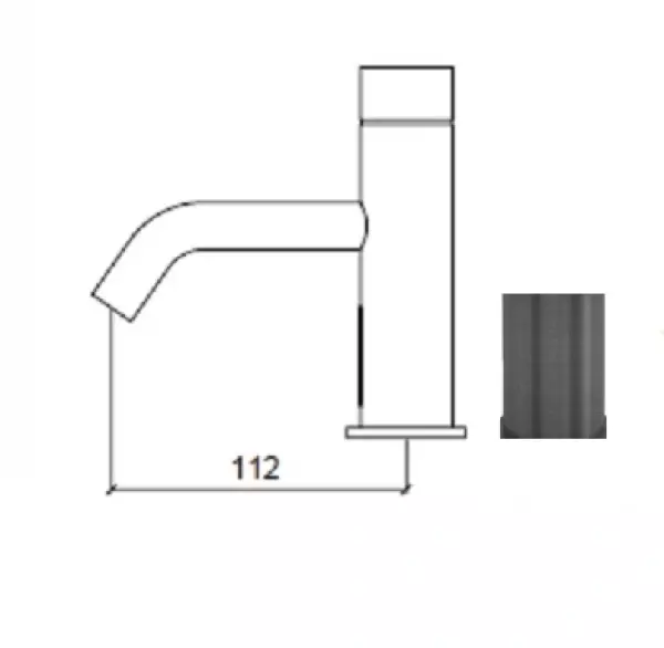 Robinetele de chiuvetă electronice Waterevolution Flow infraroșu pe baterii Gun Metal T110GME.