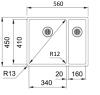 Franke Bolero plus R12 BXX 260 BL 1,5 anderhalve rvs spoelbak onderbouw vlakinbouw en opbouw 1208953939