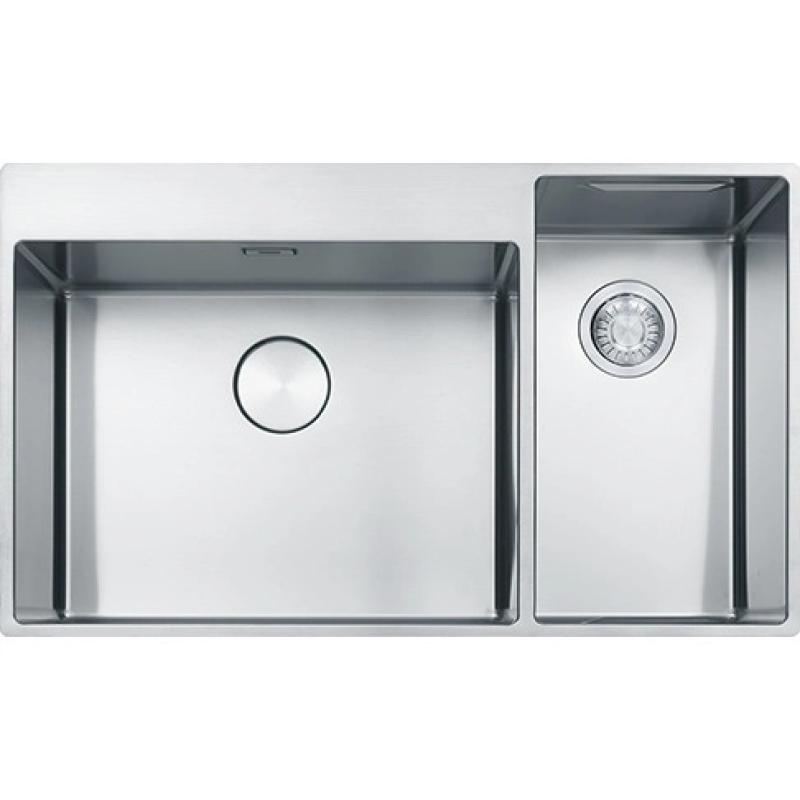Franke Box Center BWX220-54-27 chiuvetă din oțel inoxidabil în stânga cu tocător set de cuțite și coș din sârmă 86x51cm 127.0587.643
