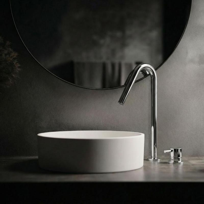 Robinetele de chiuvetă cu 2 orificii Waterevolution Flow, cromate, cu un robinet de ieșire înalt de 120mm, T1122V01.