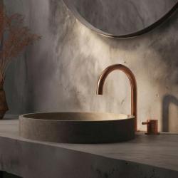 Robinetele pentru chiuveta cu două orificii Waterevolution Flow, finisaj PVD din cupru periat T1121UCPE