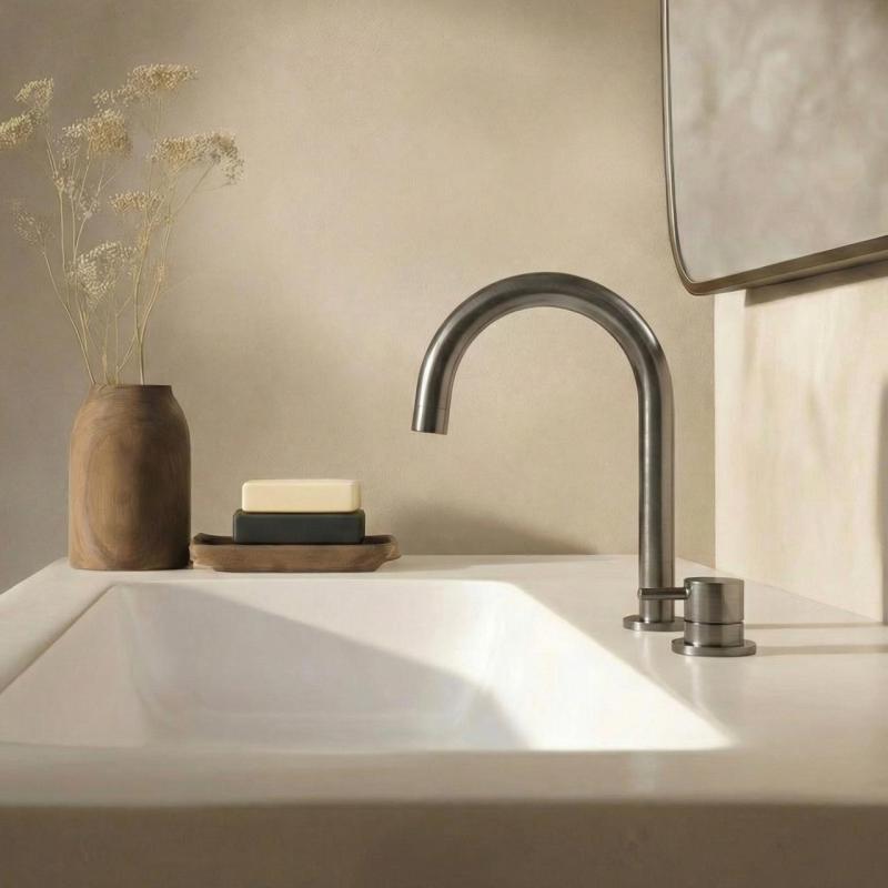 Waterevolution Flow Robinet pentru chiuvetă cu 2 găuri PVD Gun Metal T1121UGME