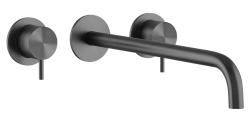 Waterevolution Flow Robinet de chiuvetă încastrat cu 3 găuri PVD Gun metal cu bec de 21 cm T1163FGME-21
