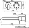 Waterevolution Flow inbouw wastafelmengkraan met afdekplaat volledig RVS met uitloop 25cm T1161BIE-25