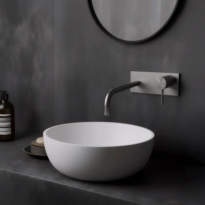 Waterevolution Flow baterie de chiuvetă încastrată cu placă de acoperire din oțel inoxidabil cu robinet de 21 cm T1161BIE-21