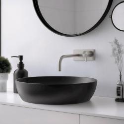 Robinet de chiuvetă încastrat Waterevolution Flow cu placă de acoperire din oțel inoxidabil cu bec de 15 cm T1161BIE-15