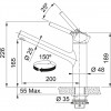 Franke Taros Neo massief rvs lage Keukenkraan met draaibare uitloop inox 1208954304