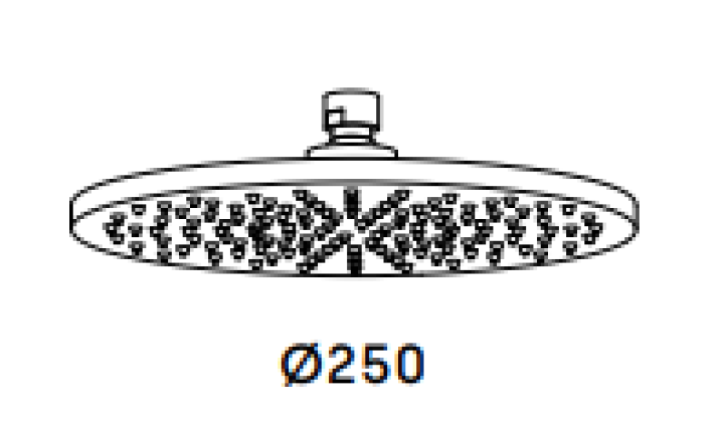 Duşul principal Waterevolution Flow de 250 mm, complet din oțel inoxidabil, T164325IE.