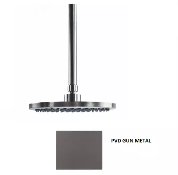 Duș Waterrevolution Flow cu cap de duș de 250 mm și conexiune la tavan PVD Gun Metal T164225GME.