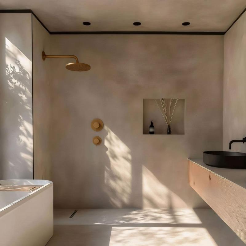 Waterevolution Flow termostat de duș încastrat cu 1 robinet de închidere din alamă periată