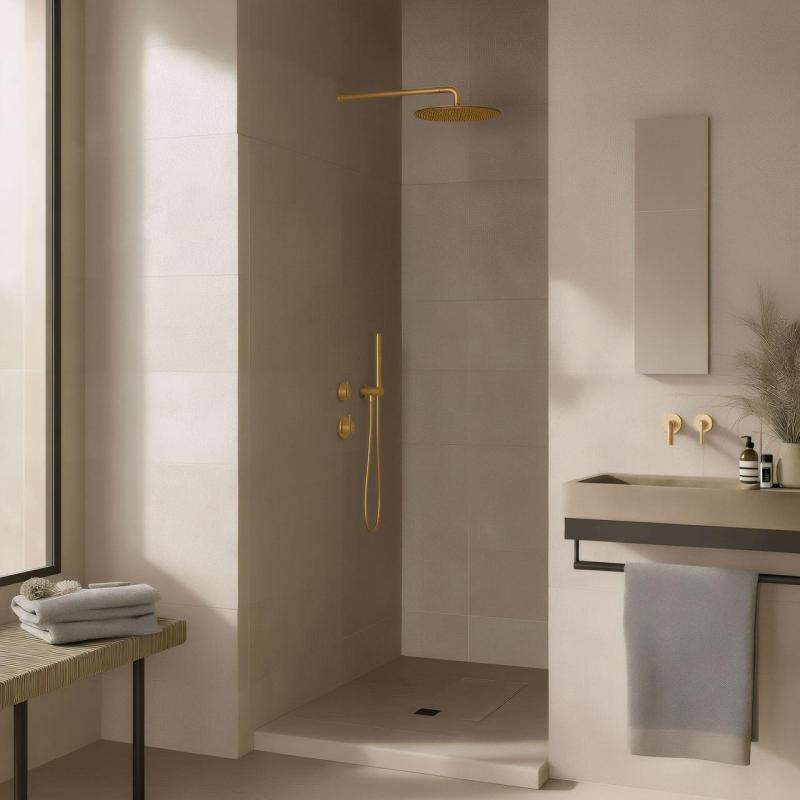 Waterevolution Flow termostat de duș încastrat cu 1 robinet de comutare auriu deschis 1208954644