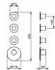 SB 316 AESTHETICS Round Inbouw thermostaatkraan met 4 uitgangen/ 2x stop-omstelkraan PVD goud geborsteld 1208954958 (kloon)