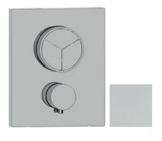 SB Push Square Robinet termostatic încorporabil cu buton de presiune, comutator cu 3 căi și reglarea volumului, alb mat 1208955135.