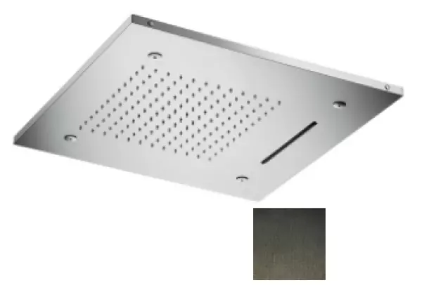 Duș cu cromoterapie SB încorporat cu 3 tipuri de jeturi 50x50 cm PVD Gun Metal 1208955449.