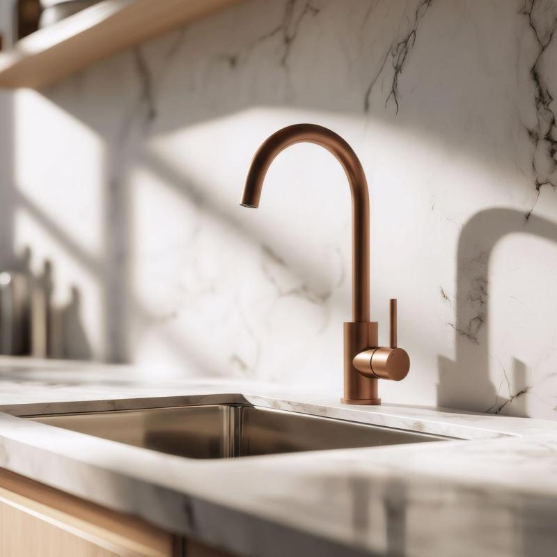 Quadri York Baterie de bucătărie PVD finisaj cupru periat cu duză pivotantă 1208955906