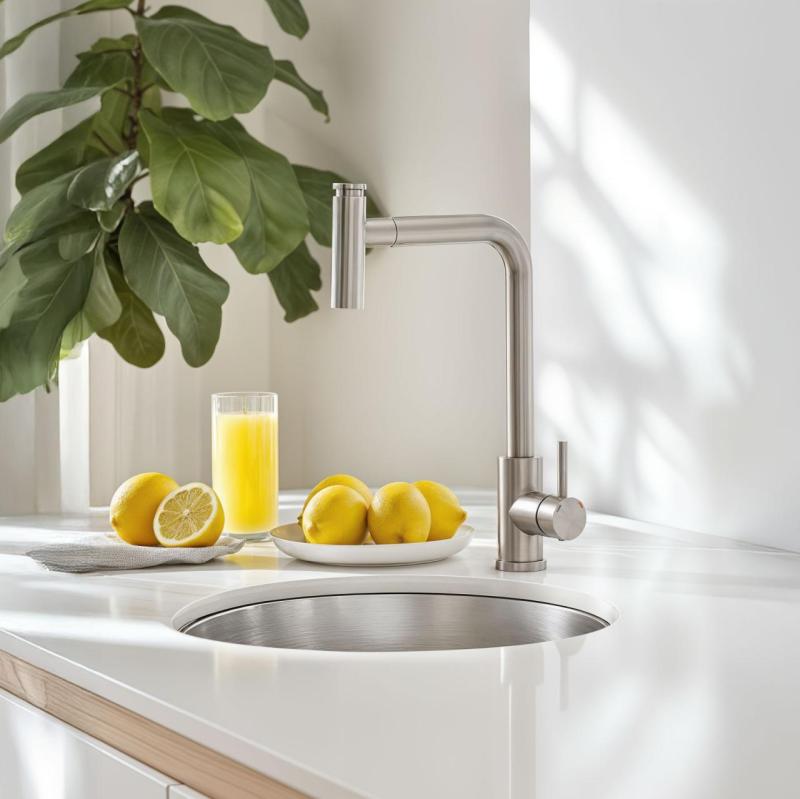 Quadri Cardiff Baterie de bucătărie cu duș extensibil cu duș extensibil cu 2 tipuri de jeturi din oțel inoxidabil  1208955914