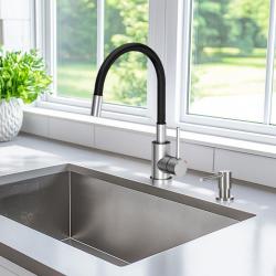 Quadri Bristol Baterie de bucătărie din oțel inoxidabil cu duză flexibilă negru 1208956026