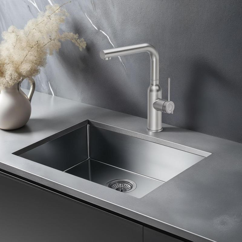 Quadri Stamford Baterie de bucătărie cu duș detașabil din oțel inoxidabil 1208956081