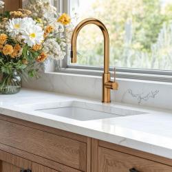 Quadri Retford Baterie de bucătărie Cupru cu duș detașabil și funcție de pulverizare 1208956086