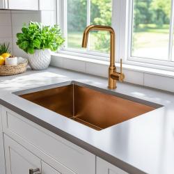 Quadri Stamford Baterie de bucătărie Cupru PVD cu duză înclinată pivotantă 1208956099