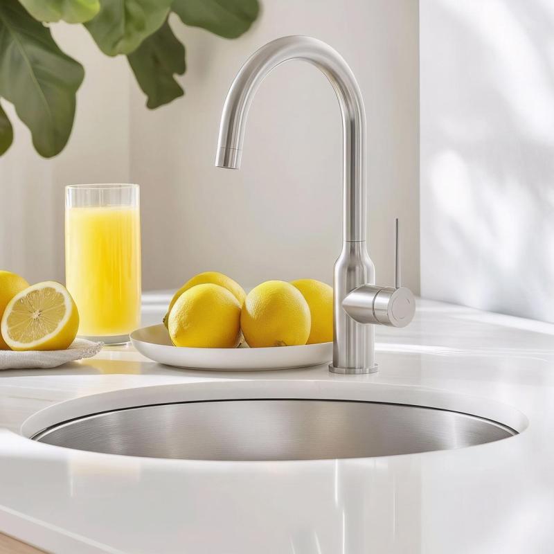 Quadri Stamford Baterie de bucătărie Cromată cu duză rotundă pivotantă 1208956110