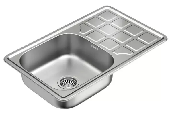 Aquadesign Basic chiuvetă din inox cu scurgător reversibil 78x48cm montaj pe blat 1208956286