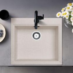 Cremă de nisip pentru chiuvetă de construcție 58x53cm cu orificiu pentru robinet și dop din oțel inoxidabil 1208956773.