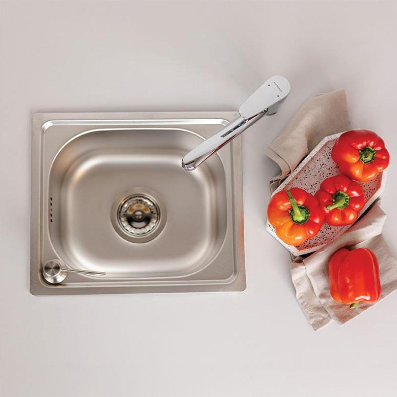 Chiuveta de suprafață mică din oțel inoxidabil Ausmann Basic, 33x38 cm, inclusiv sifon 1208956972.