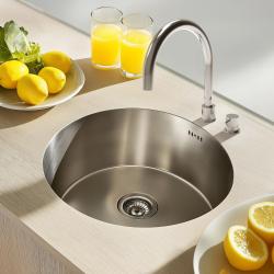 Chiuveta rotundă din oțel inoxidabil Ausmann Basic, montată deasupra blatului, 43 cm, inclusiv sifon 1208956999.