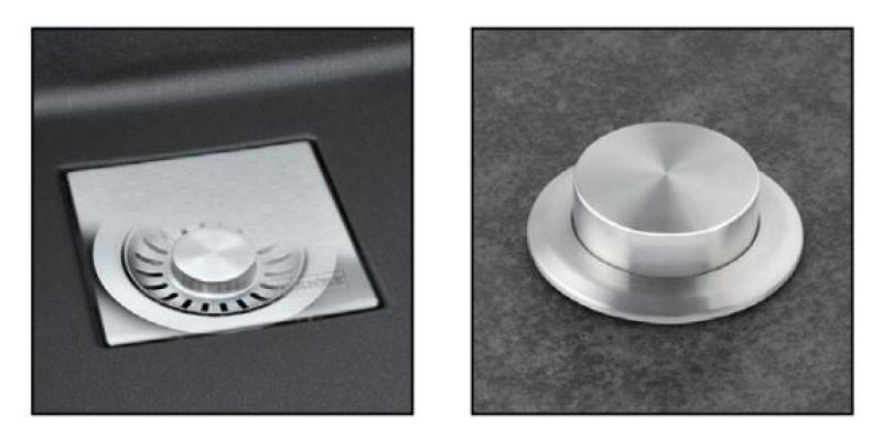 Franke Kubus KNG 110.52 chiuvetă neagră mat 52x42 cu capac de scurgere negru sub blat 125.0685.161