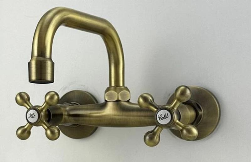 AquaTrimo Vivaldi robinet de bucătărie clasic Bronz de perete cu duză superioară 21VV7066BN