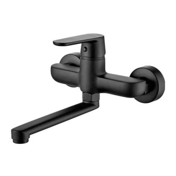 AquaTrimo Chopin robinet de perete negru cu duză inferioară de 235mm 21CP7075SW