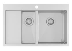 Chiuvetă din oțel inoxidabil 1,5 cu cuva plană și supraînălțată Ausmann sau Blue, dimensiune 78x50cm, cu zonă de scurgere, cod produs 1208957125.