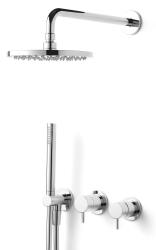 Set de duș încastrat Waterevolution Flow cromat cu duș cu efect de ploaie cu termostat și duș de mână 1208957343