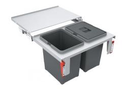 Sistemul de sortare a gunoiului Franke Sorter Garbo 60-2, cu montaj încastrat, cu două coșuri de 18 litri fiecare, 1210284027.