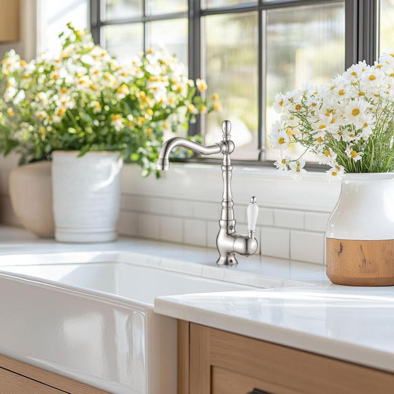 AquaTrimo Vivaldi clasică baterie de bucătărie cromată și duză pivotantă 21VV7371CM