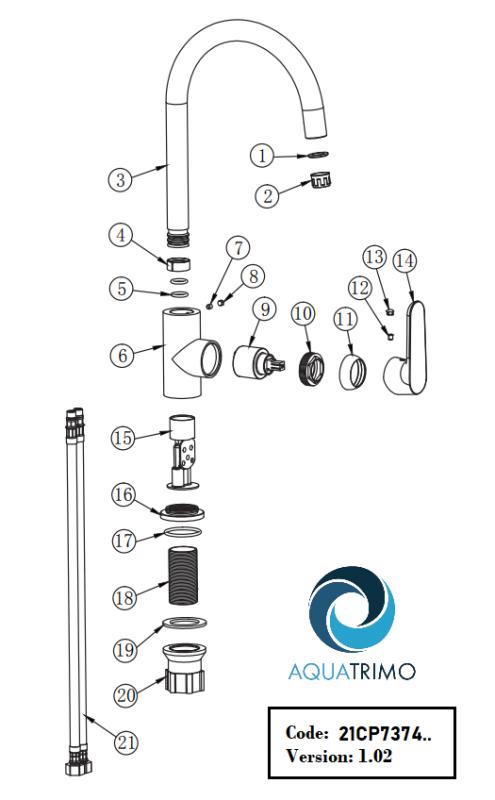 AquaTrimo Chopin robinet de bucătărie cu o singură manetă negru mat 21CP7374SW