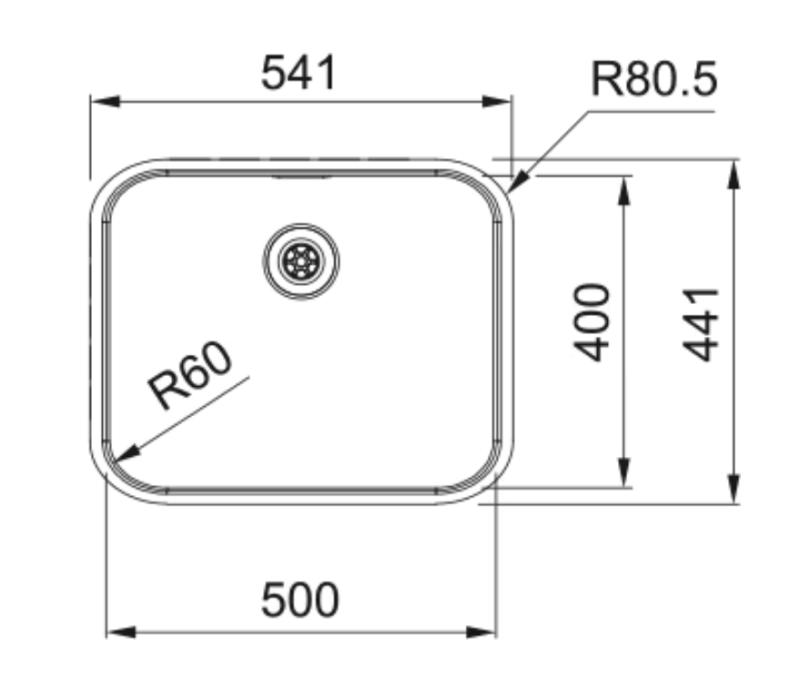 Franke Smart SRX 210.50 T Chiuvetă din oțel inoxidabil 50x40 încorporată 127.0688.777