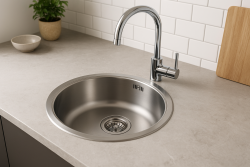 Franke Rondo ROX 210.38 chiuvetă rotundă din oțel inoxidabil 43,9 cm montaj pe suprafață 127.0688.778